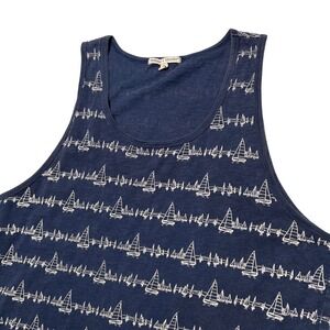 Threads 4 Thought Nautical Sailboat Tank Top Preppy Men M Blue Organic Cotton
